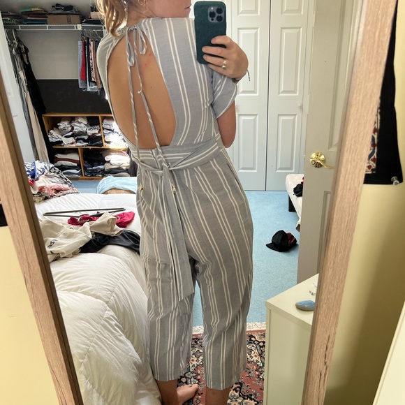 Striped Summer Jumpsuit - Picture 2 of 5